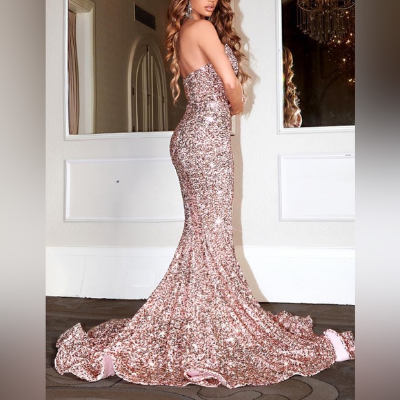 GOLD PORTIA AND SCARLETT PS21208 PROM DRESS - Picture 2 of 3